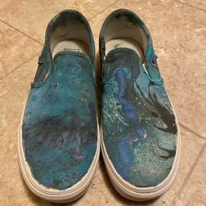 Vans size9w custom,bought them new/painted them
